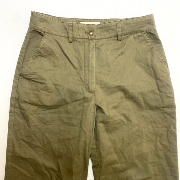 VINTAGE Abercrombie & Fitch Pants Womens S Olive Green Wide Leg Chino Pull - Picture 1 of 10